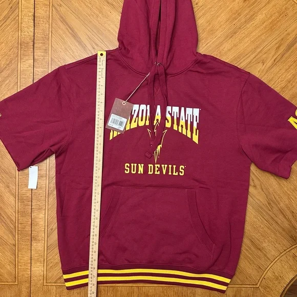 Mitchell & Ness Arizona State Sun Devils Pregame Hoodie Size Large Maroon Fleece